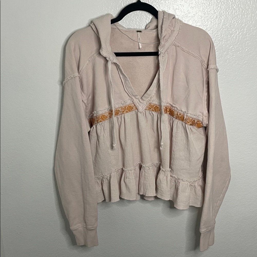 FREE PEOPLE | HARRY SWEATSHIRT | PINK CHAMPAGNE XS - Picture 2 of 5